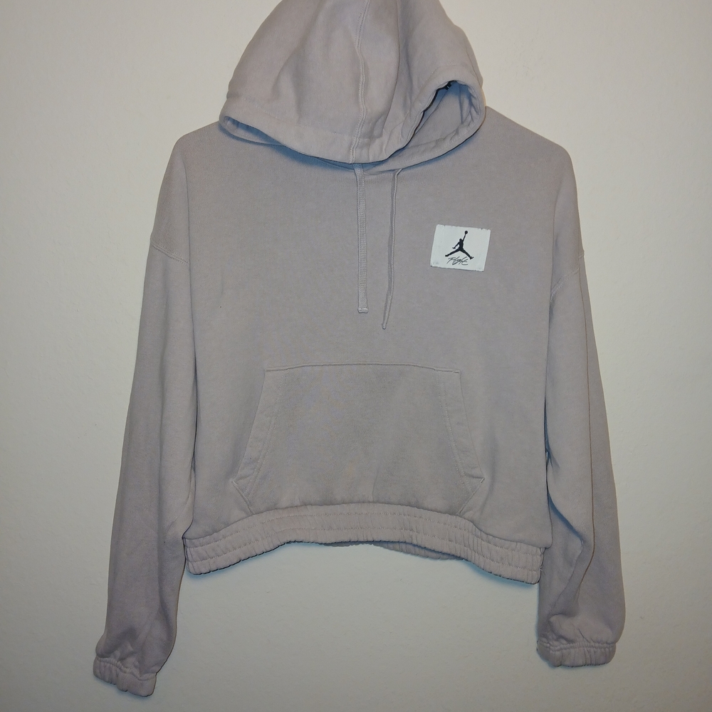 Nike Air Jordan Essentials Fleece Pullover Cropped Hoodie Loose Fit Athleisure